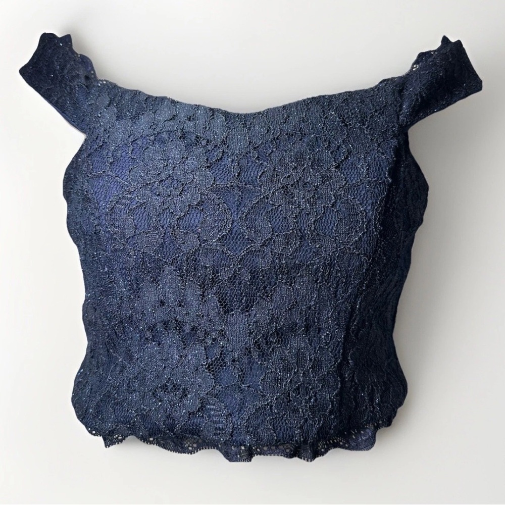 New Vintage Y2K Speechless Lace Crop Sweetheart Tank Top S 7 Sparkle Coquette